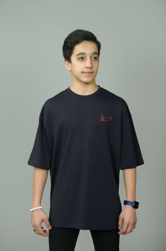 Drop shoulder T-Shirt | Navy blue |