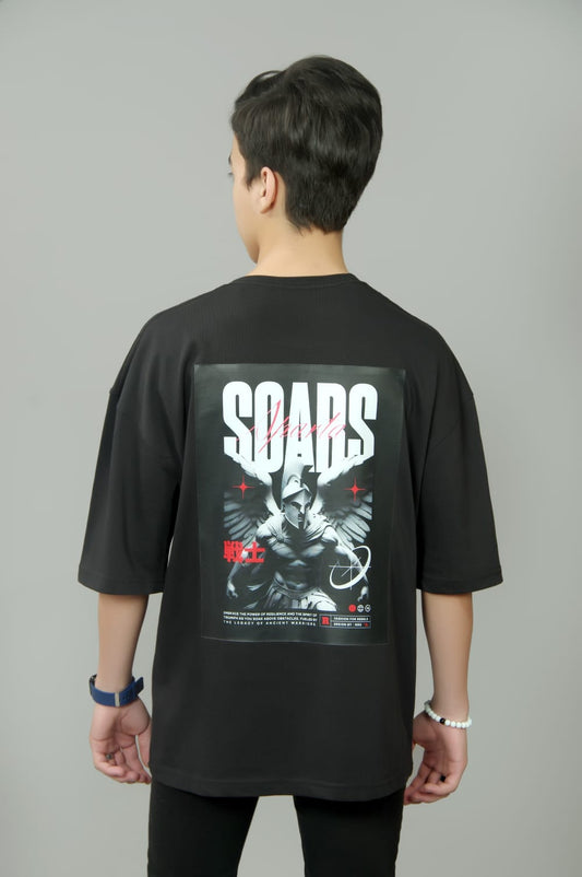 Drop shoulder T- Shirt | Char Coal Black |